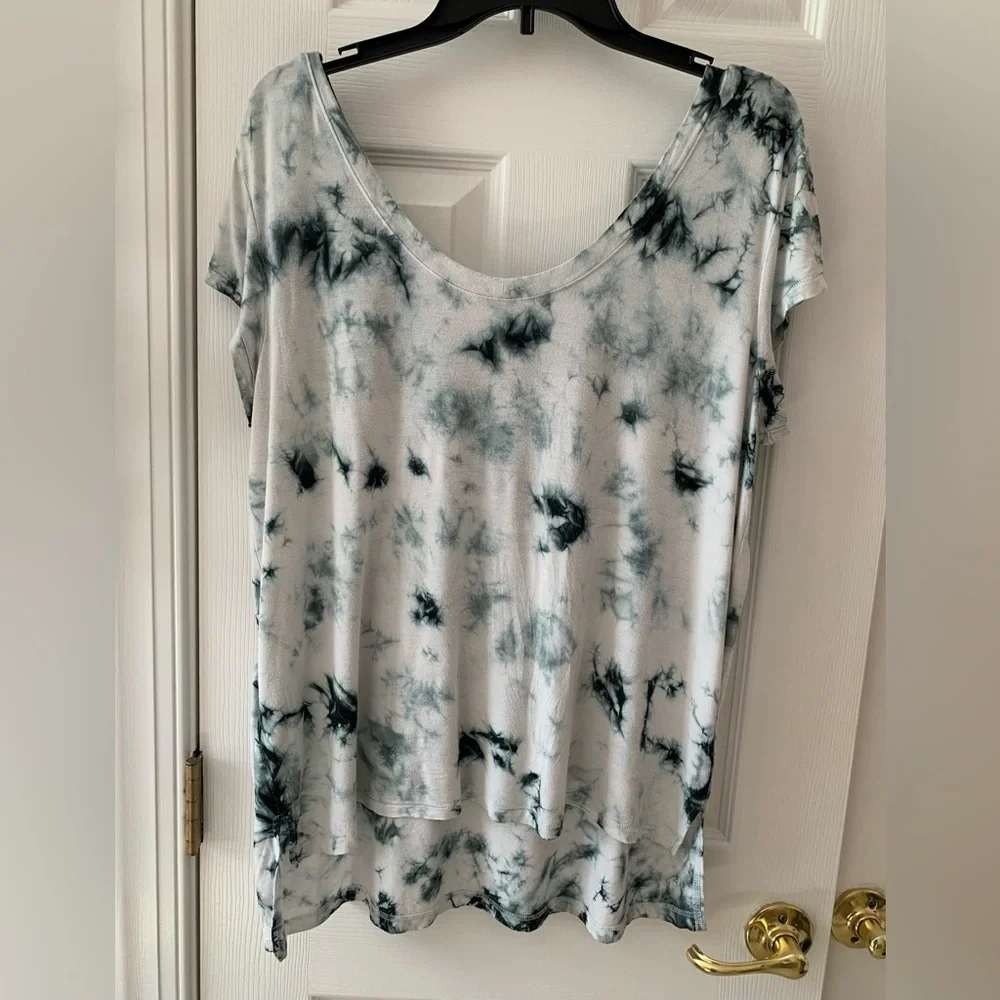 American Eagle AEO Soft & Sexy T-Shirt Short Sleeve Tie Dye Blue White Women’s L - Picture 4 of 12